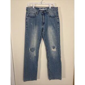 Vintage Flag & Anthem Jeans 33x32 Straight Vienna Wash Distressed Denim Pants